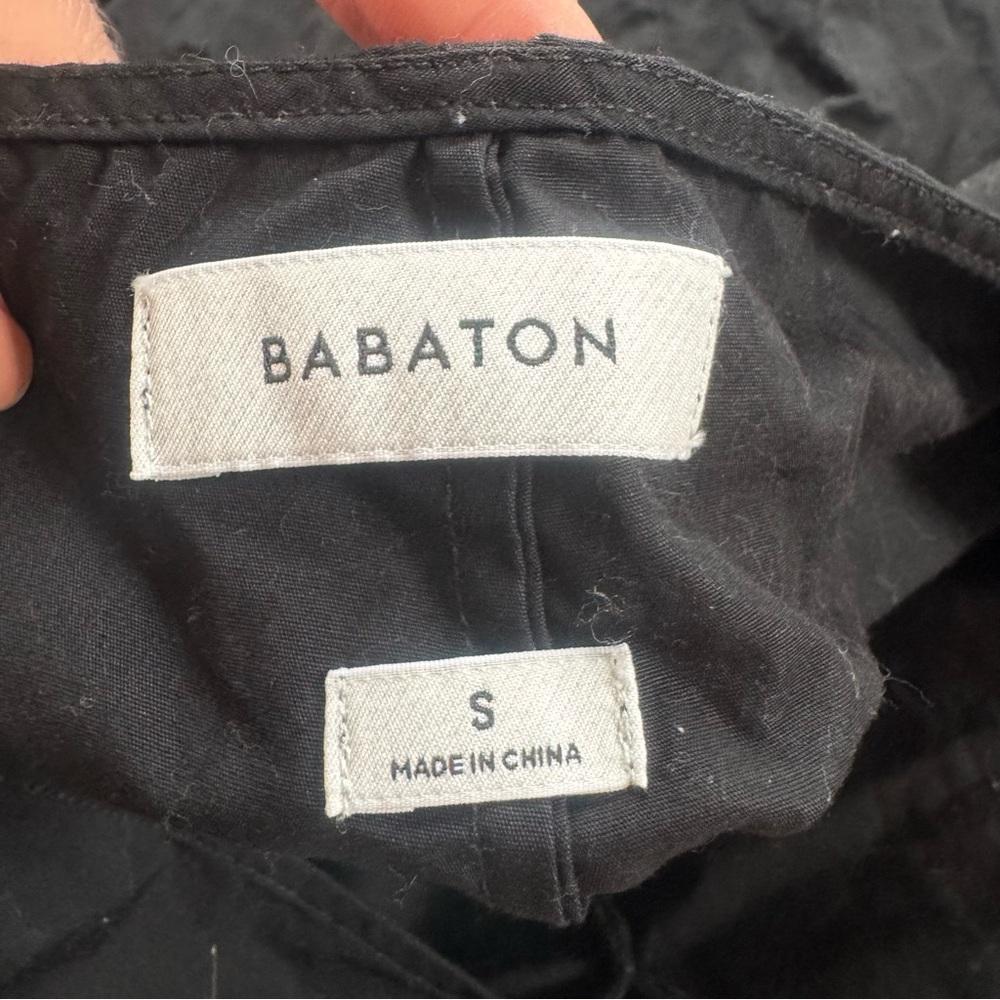 Babaton Aritzia Nouvelle Cotton Poplin Black Swing Midi Dress V Neck S $148 - Picture 7 of 13